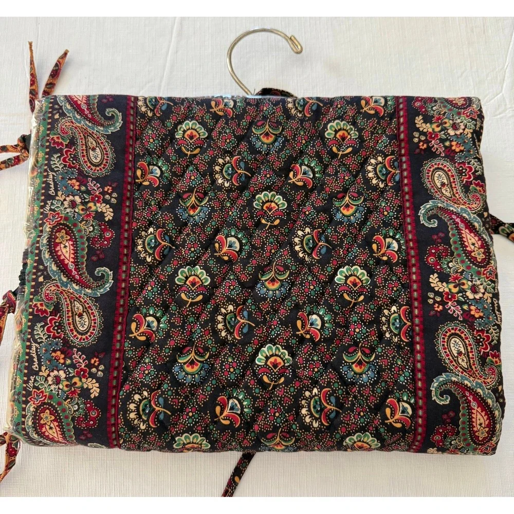 Vera Bradley Vintage Quilted Paisley Hanging Travel Organizer‎ Collette Black